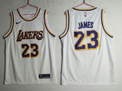 Men's Los Angeles Lakers 23 Lebron James White Nike Swingman Jersey