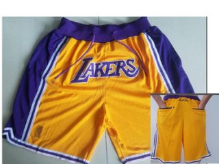 Los Angeles Lakers Yellow Nike NBA Throwback Shorts