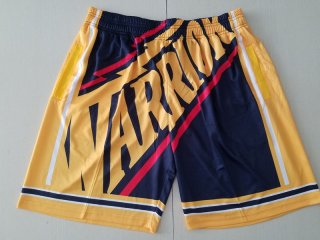 Men's Golden State Warriors Black Big Face Mitchell Ness Hardwood Classics Soul Swingman Throwback Shorts