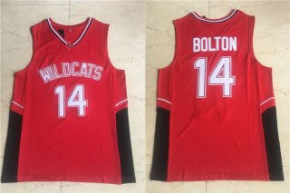 Wildcats #14 Troy Bolton High School Red Soul Swingman Basketball Jersey