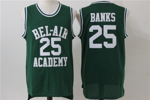 Men's The Movie Bel Air Academy #25 Banks Green Swingman Basketball Jersey