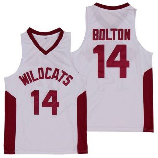 Wildcats #14 Troy Bolton High School White Soul Swingman Basketball Jersey