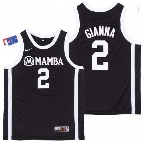 Men's Mamba #2 Gianna Black College Basketball Swingman Stitched Nike Jersey