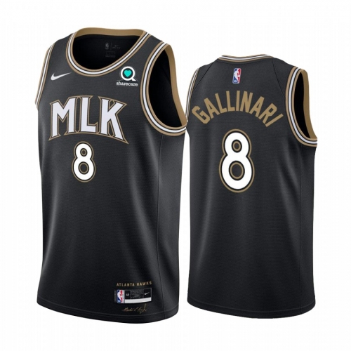 Nike Hawks #8 Danilo Gallinari Black NBA Swingman 2020-21 City Edition Jersey