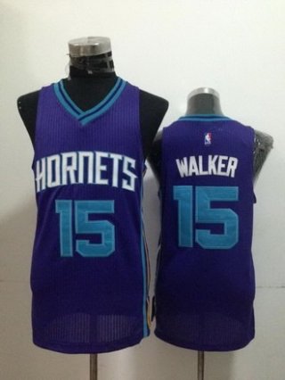 Charlotte Hornets #15 Kemba Walker Purple Swingman Jersey