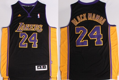 Los Angeles Lakers #24 Black Mamba Black With Purple Swingman Jersey