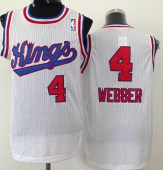 Sacramento Kings #4 Chris Webber Kings Hardwood Classic White Swingman Throwback Jersey