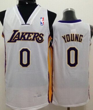 Los Angeles Lakers #0 Nick Young White Swingman Jersey