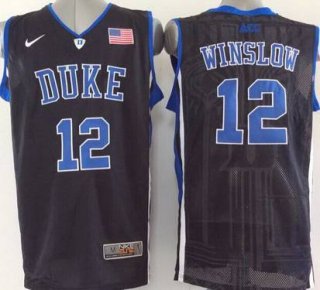 Duke Blue Devils #12 Justise Winslow Black Jersey