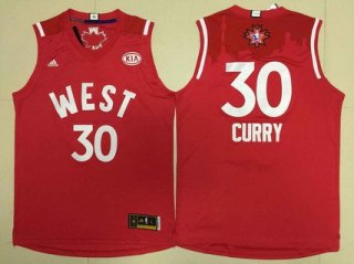 2015-16 NBA Western All-Stars Men's #30 Stephen Curry Revolution 30 Swingman Red Jersey