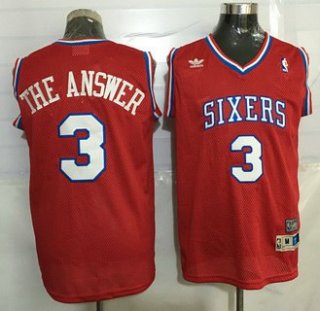 Philadelphia 76ers #3 The Answer Nickname Red Soul Swingman Jersey