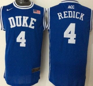 Men's Duke Blue Devils #4 JJ Redick Blue Round Collar College Basketball Jersey