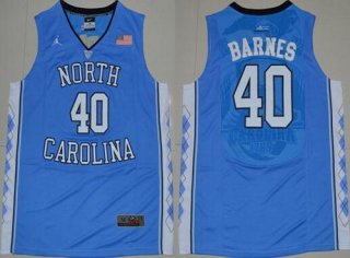 Men's North Carolina Tar Heels #40 Harrison Barnes 2016 Light Blue Swingman College Basketball Jersey