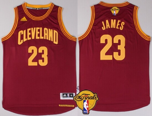 Men's Cleveland Cavaliers #23 LeBron James 2016 The NBA Finals Patch Red Jersey