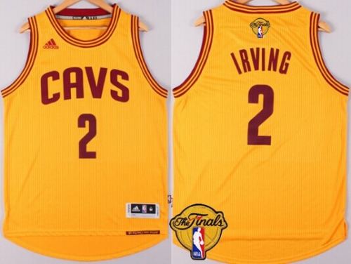 Men's Cleveland Cavaliers #2 Kyrie Irving 2016 The NBA Finals Patch Yellow Jersey