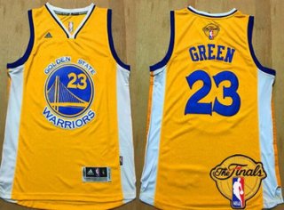 Men's Golden State Warriors #23 Draymond Green Yellow 2016 The NBA Finals Patch Jersey