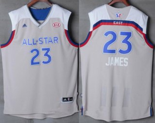 Men's Eastern Conference Cleveland Cavaliers #23 LeBron James adidas Gray 2017 NBA All-Star Game Swingman Jersey