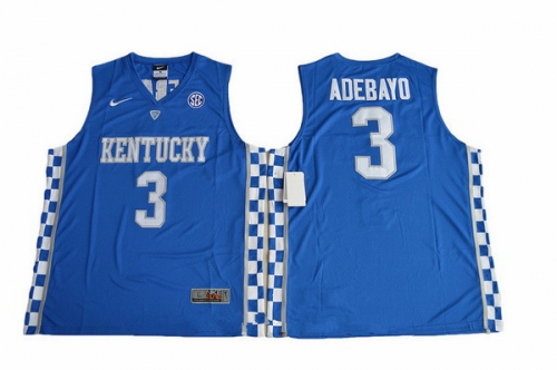 Men's Kentucky Wildcats #3 Edrice Adebayo Royal Blue College Basketball 2017 Nike Swingman Stitched NCAA Jersey