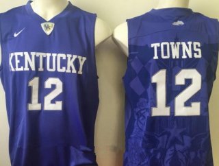 Men's Kentucky Wildcats #12 Karl-Anthony Towns Royal Blue College Basketball Stitched NCAA 2016 Nike Swingman Jersey