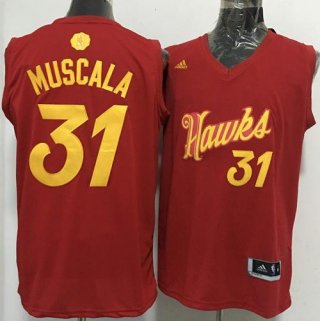 Men's Atlanta Hawks #31 Mike Muscala adidas Red 2016 Christmas Day Stitched NBA Swingman Jersey