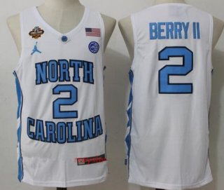 Men's North Carolina Tar Heels #2 Joel Berry II White Final Four Patch College Basketball 2017 Brand Jordan Swingman Stitched NCAA Jersey