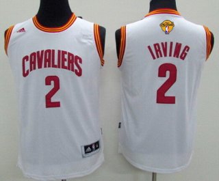 Youth Cleveland Cavaliers #2 Kyrie Irving White 2017 The NBA Finals Patch Jersey