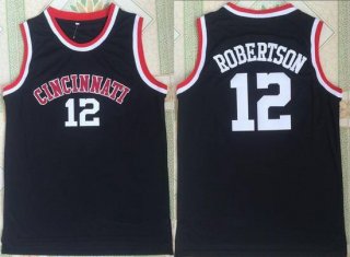 Men's Cincinnati Bearcats #12 Oscar Robertson Black College Basketball Retro Swingman Stitched NCAA Jersey