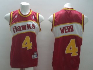 Atlanta Hawks #4 Spud Webb Red Swingman Throwback Jersey