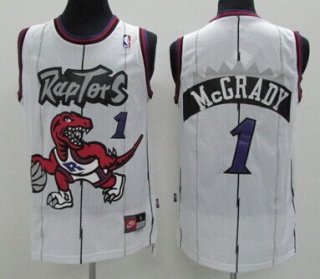 Toronto Raptors #1 Tracy McGrady Hardwood Classic White Swingman Jersey