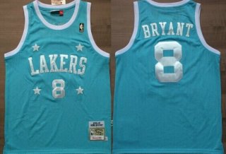 Los Angeles Lakers #8 Kobe Bryant Light Blue With Star Swingman Throwback Jersey