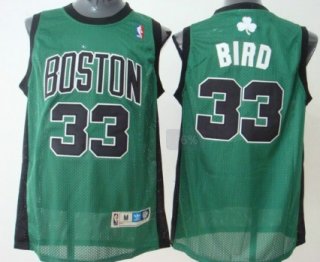 Boston Celtics #33 Larry Bird Green With Black Swingman Throwback Jersey