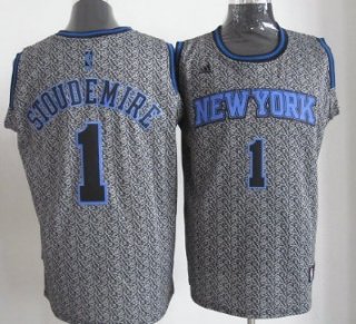 New York Knicks #1 Amare Stoudemire Gray Static Fashion Jersey