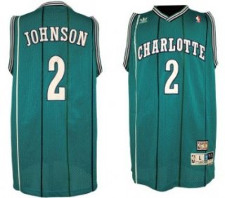 Charlotte Hornets #2 Larry Johnson Green Swingman Throwback Jersey