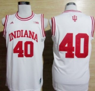 Indiana Hoosiers #11 Isiah Thomas White Big 10 Patch Jersey