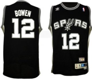 San Antonio Spurs #12 Bruce Bowen Black Swingman Throwback Jersey