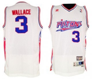 Detroit Pistons #3 Ben Wallace White Swingman Throwback Jersey