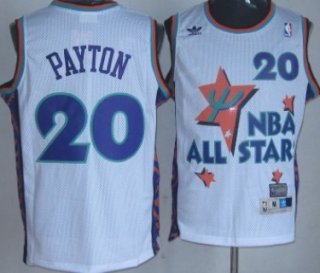 NBA 1995 All-Star #20 Gary Payton White Swingman Throwback Jersey