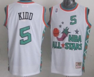 NBA 1996 All-Star #5 Jason Kidd White Swingman Throwback Jersey