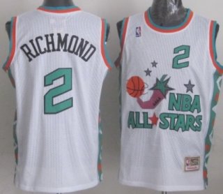 NBA 1996 All-Star #2 Mitch Richmond White Swingman Throwback Jersey