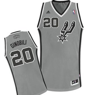 San Antonio Spurs #20 Manu Ginobili Gray Swingman Jersey