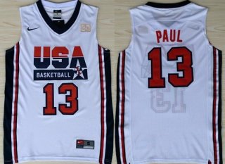 1992 Olympics Team USA #13 Chris Paul White Swingman Jersey