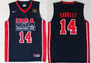 1992 Olympics Team USA #14 Charles Barkley Navy Blue Swingman Jersey