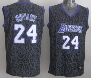 Los Angeles Lakers #24 Kobe Bryant Black Leopard Print Fashion Jersey