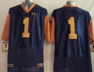 Notre Dame Fighting Irish #1 Greg Bryant 2014 Blue With Yellow Jersey