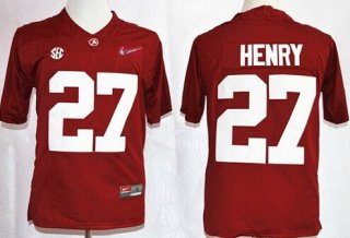 Alabama Crimson Tide #27 Derrick Henry 2015 Playoff Rose Bowl Special Event Diamond Quest Red Jersey