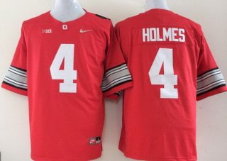 Ohio State Buckeyes #4 Santonio Holmes 2015 Playoff Rose Bowl Special Event Diamond Quest Red Jersey