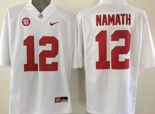 Men's Alabama Crimson Tide #12 Joe Namath White 2015 NCAA Football Nike Limited Jersey