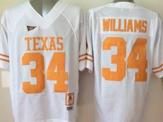 Men's Texas Longhorns #34 Ricky Williams White Throwback NCAA Football Jersey