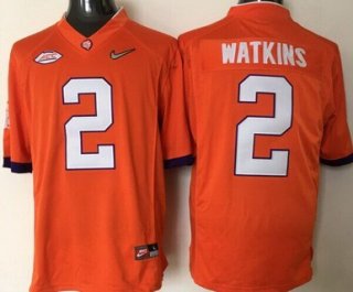 Men's Clemson Tigers #2 Sammy Watkins Orange 2016 Playoff Diamond Quest College Football Nike Limited Jersey