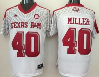 Men's Texas A&M Aggies #40 Von Miller White 2016 College Football Nike Jersey